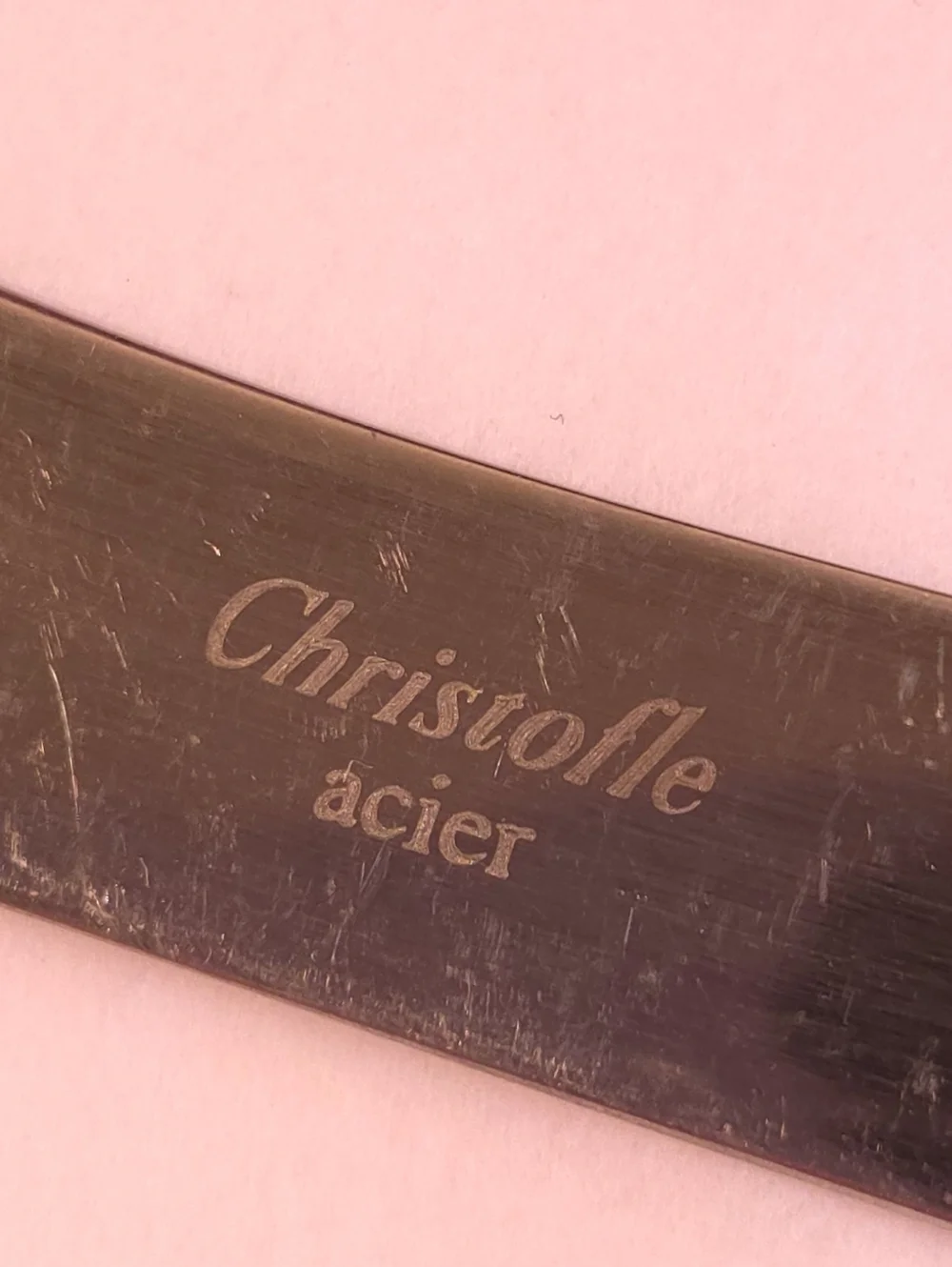 Vintage Silver Plated Christolfe Acier Butter Knife Spreader France 6.5